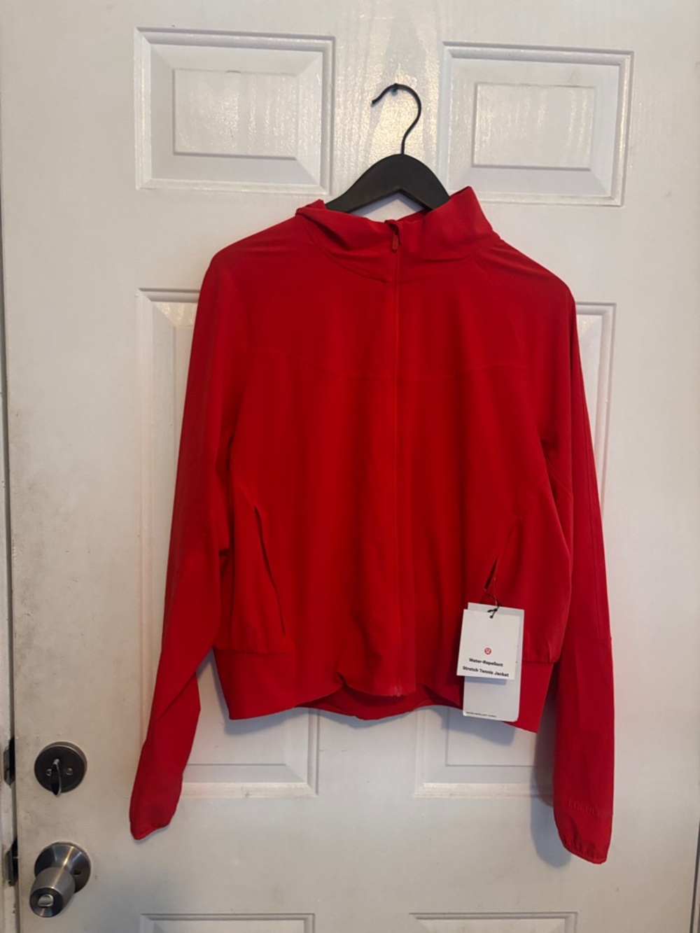 Lululemon Water-Repellent Stretch Tennis Jacket, Hot Heat, size 14
